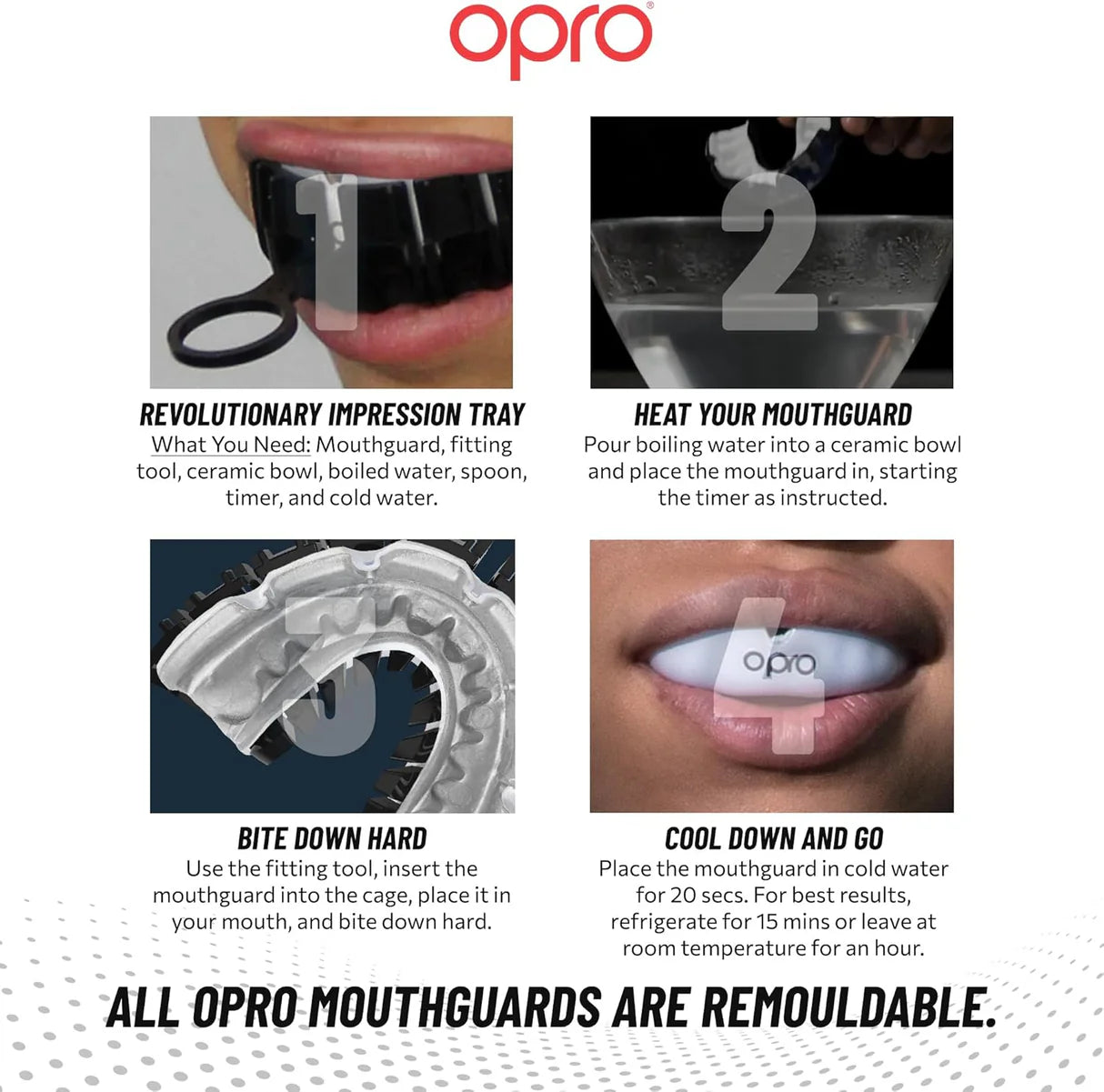 OPRO Instant Custom Fit Mouthguard - Black