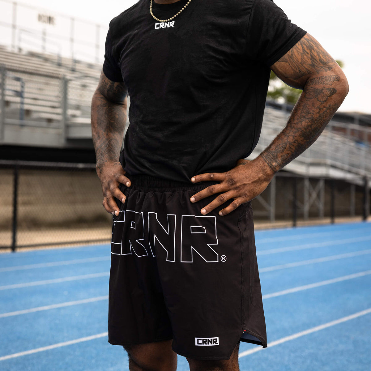 COMBAT SHORT JERSEY & DENIM / BLK BLK