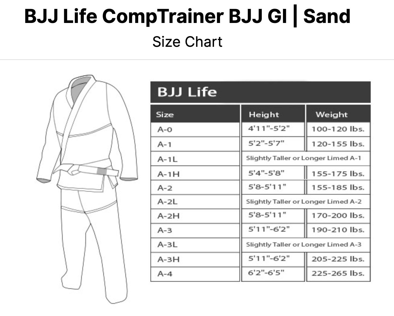 BJJ Life CompTrainer Gi - Sand
