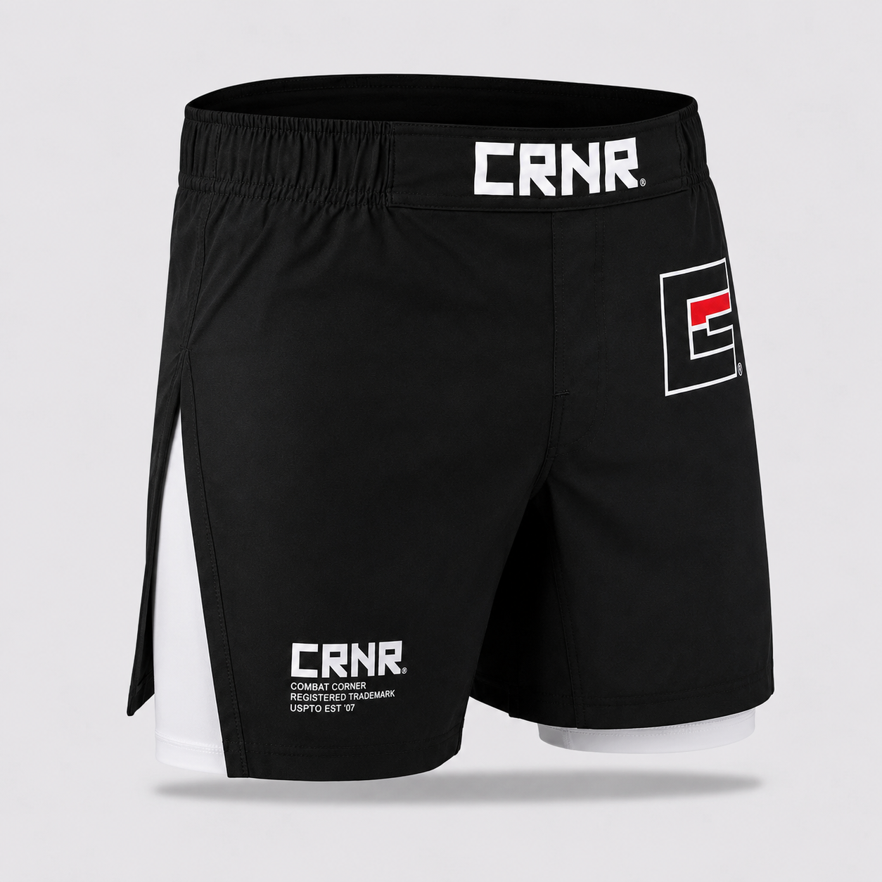 Side Split Cross Trainer Fight Shorts - White