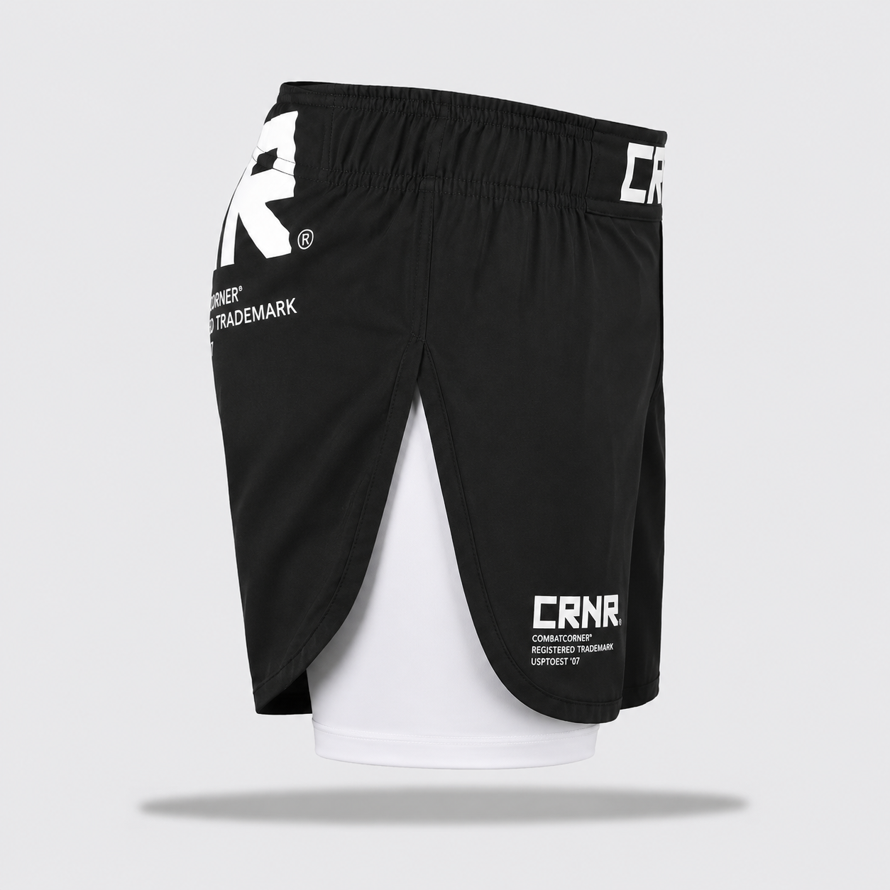 Side Split Cross Trainer Fight Shorts - White