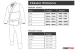 Svart Classic Kimono BJJ gi - GRATIS HVIT BELTE